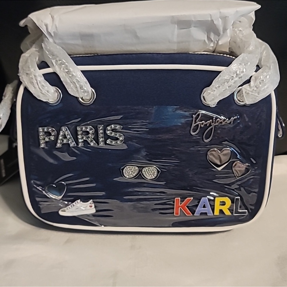 Karl Lagerfeld Navy 'Paris' Crossbody Bag - Picture 3 of 8